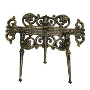 Vintage Gothic Dart Ind Three Arm Plastic Candelabra Sconce 1978 Black Gold 4193